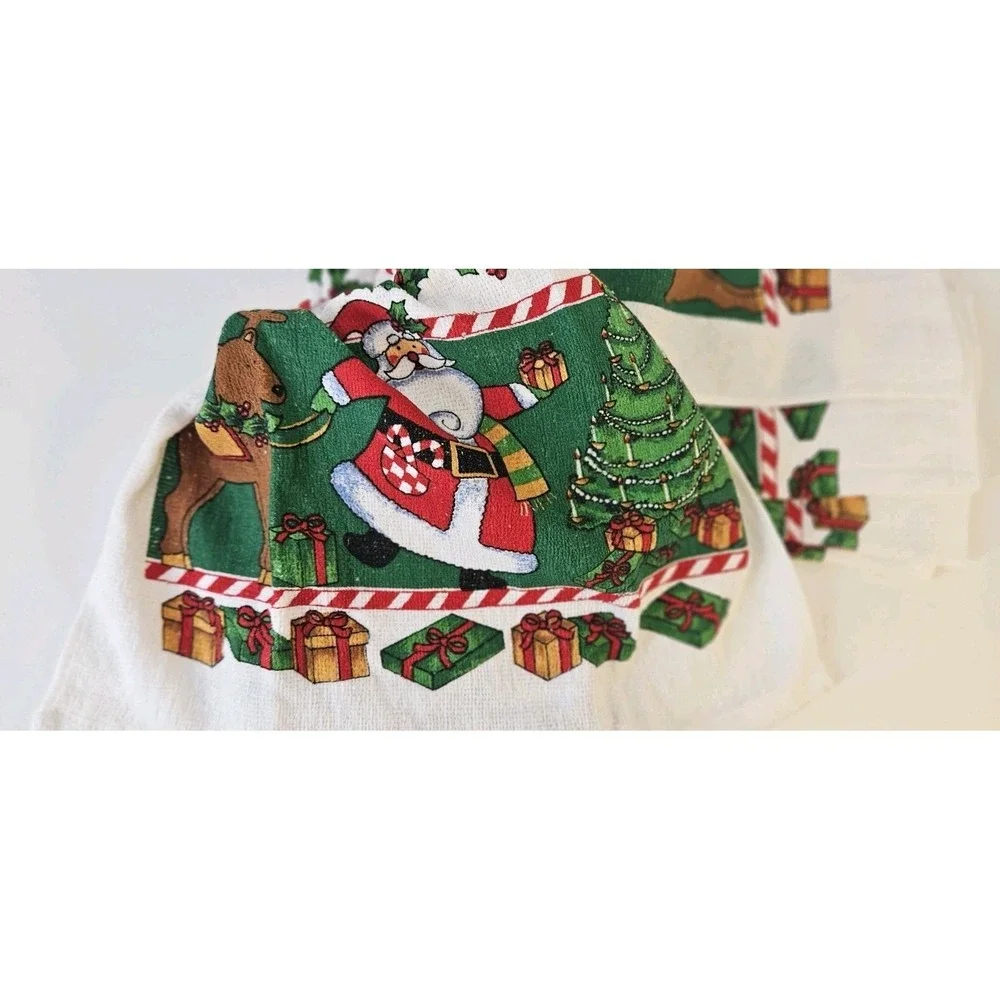 New‎ NWT Christmas Santa Themed Kitchen Oven Mitt Towel Pot Holders 5 Pc Cotton